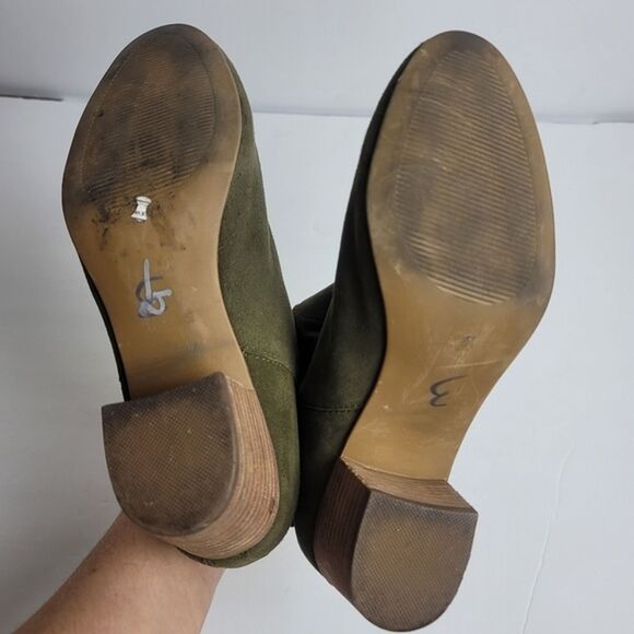 Steve Madden Womens Sz 7.5 Harber Ankle Boots Suede Olive Green Low Shaft Boots - Picture 7 of 8